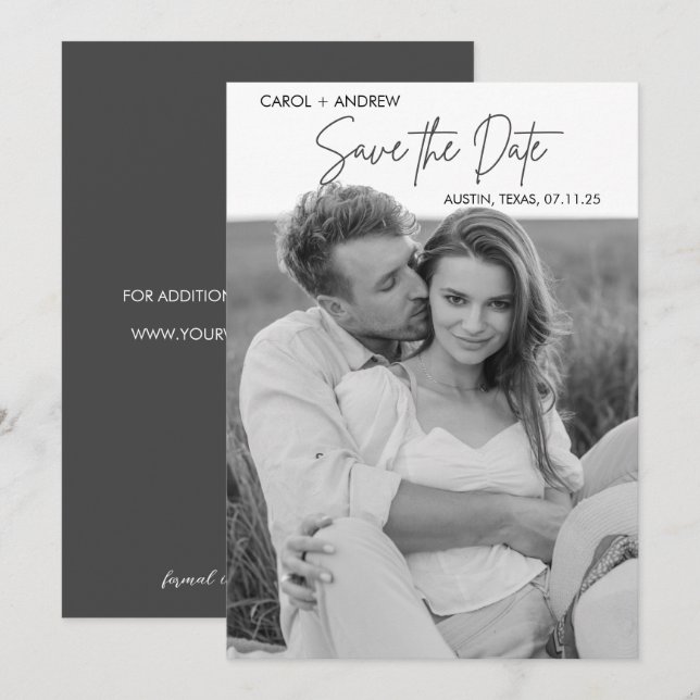Sketched Announcement Photo Save the Date (Front/Back)
