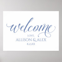 Sketched Calligraphy Wedding Welcome - Cornflower