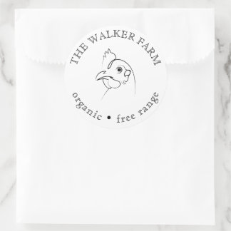 Sketched Chicken Farm Fresh Eggs  Classic Round Sticker