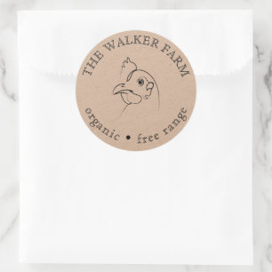 Sketched Chicken Farm Fresh Eggs  Classic Round Sticker