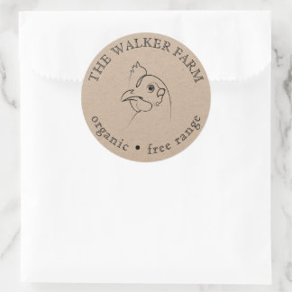 Sketched Chicken Farm Fresh Eggs  Classic Round Sticker