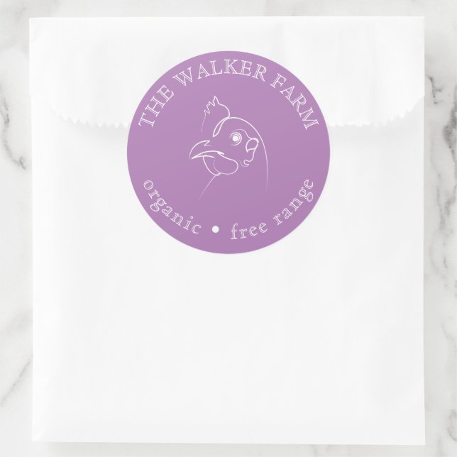 Sketched Chicken Farm Fresh Eggs  Classic Round Sticker (Bag)