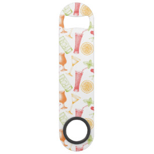 Sketched Cocktail Pattern Bar Key