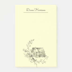 Sketched Cottage Post-it Notes