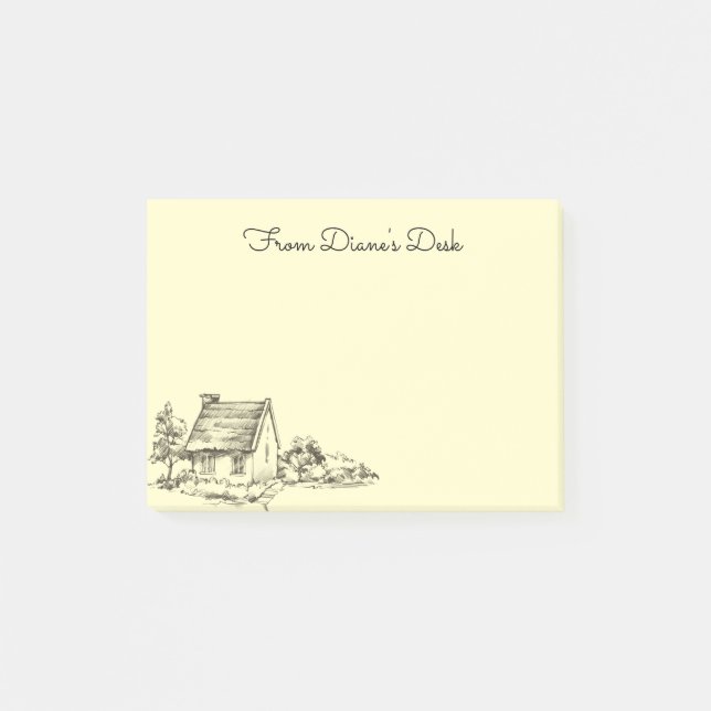 Sketched Cottage Post-it Notes (Front)