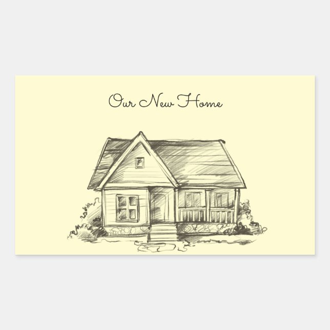 Sketched Cottage Scrapbook Sticker (Front)
