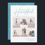 Sketched Cursive 6 Photo Collage Hanukkah Holiday Card<br><div class="desc">Share cheer with these modern Hanukkah holiday cards featuring 6 of your favourite photos in a grid collage layout. "Happy Hanukkah" appears at the top in classic serif and casual hand sketched cursive script. Personalize with your family name and the year at the lower right.</div>
