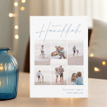 Sketched Cursive 6 Photo Collage Hanukkah Holiday Card<br><div class="desc">Share cheer with these modern Hanukkah holiday cards featuring 6 of your favourite photos in a grid collage layout. "Happy Hanukkah" appears at the top in classic serif and casual hand sketched cursive script. Personalize with your family name and the year at the lower right.</div>