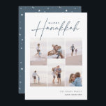 Sketched Cursive 6 Photo Collage Hanukkah Holiday Card<br><div class="desc">Share cheer with these modern Hanukkah holiday cards featuring 6 of your favourite photos in a grid collage layout. "Happy Hanukkah" appears at the top in classic serif and casual hand sketched cursive script. Personalize with your family name and the year at the lower right.</div>