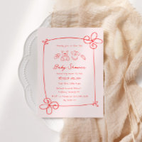 Sketched Cute Wavy Bow Frame Baby Shower