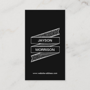 Sketched Doodle Drawing Ribbon Logo Business Card
