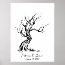 Sketched Fingerprint Tree Poster