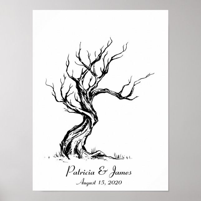 Sketched Fingerprint Tree Poster (Front)