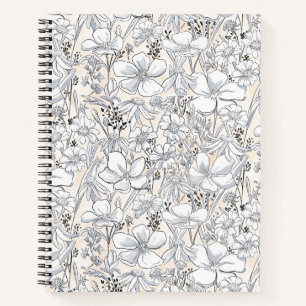 Sketched Floral Meadow Notebook