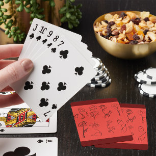 Sketched Flowers Playing Cards
