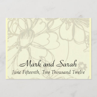 Sketched Flowers Wedding Invitation