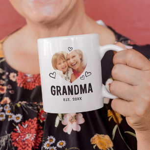 Sketched Grandma Heart Photo Coffee Mug