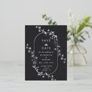 Sketched Modern Floral Wedding Foil Invitation