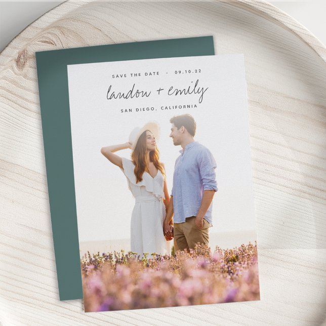 Sketched Names | Vertical Photo Save The Date (Creator Uploaded)