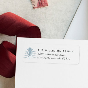 Sketched Pine Holiday Return Address Label