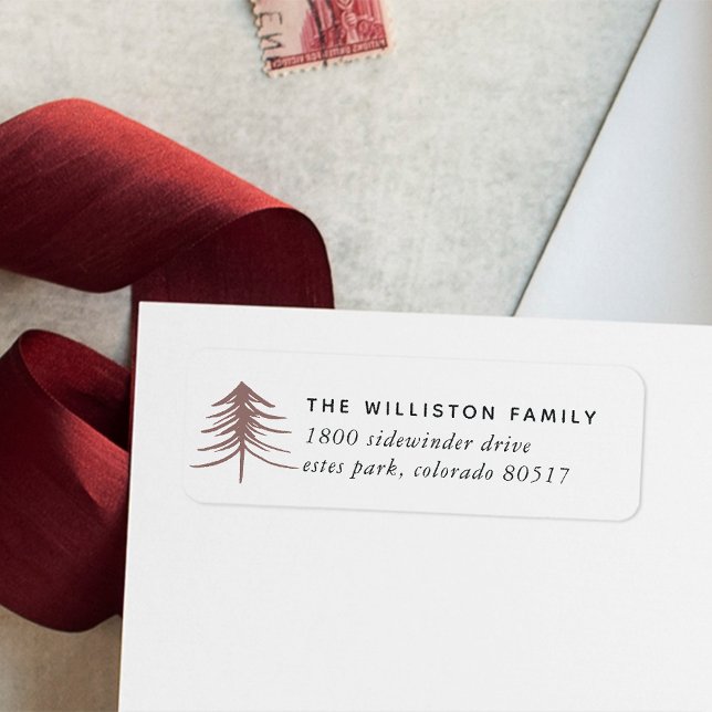 Sketched Pine Holiday Return Address Label (Creator Uploaded)