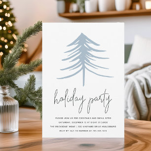 Sketched Pine   Modern Holiday Party Invitation