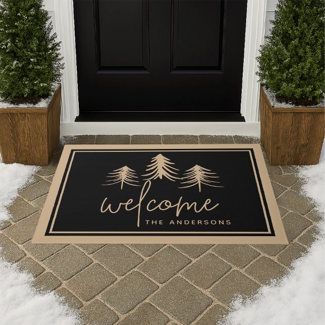 Sketched Pines Personalized Welcome Doormat (Creator Uploaded)