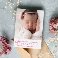 Sketched Pink Bow Welcome Baby Girl