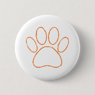 Sketched Puppy Paw Print 2 Inch Round Button
