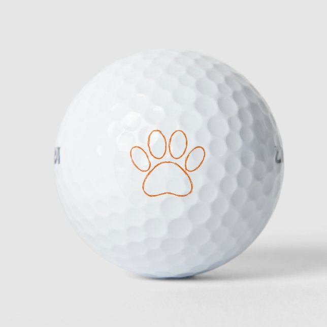 Sketched Puppy Paw Print Golf Balls (Front)