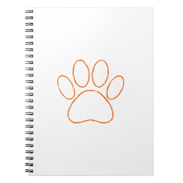 Sketched Puppy Paw Print Notebook (Front)