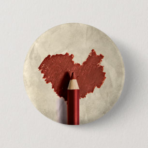 Sketched Scribbled Heart 2 Inch Round Button