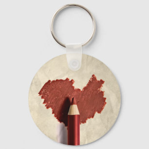 Sketched Scribbled Heart Keychain