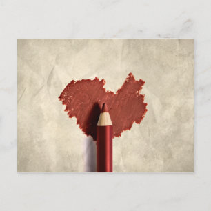 Sketched Scribbled Heart Postcard