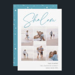 Sketched Shalom 6 Photo Collage Hanukkah Holiday Card<br><div class="desc">Share cheer with these modern Hanukkah holiday cards featuring 6 of your favourite photos in a grid collage layout. "Shalom" appears at the top in casual hand sketched cursive script. Personalize with your holiday greeting,  family name and the year at the lower right.</div>