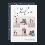 Sketched Shalom 6 Photo Collage Hanukkah Holiday Card<br><div class="desc">Share cheer with these modern Hanukkah holiday cards featuring 6 of your favourite photos in a grid collage layout. "Shalom" appears at the top in casual hand sketched cursive script. Personalize with your holiday greeting,  family name and the year at the lower right.</div>