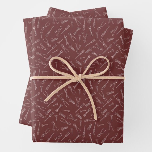 Sketched Tools on Sangria Wrapping Paper Sheet (In situ)