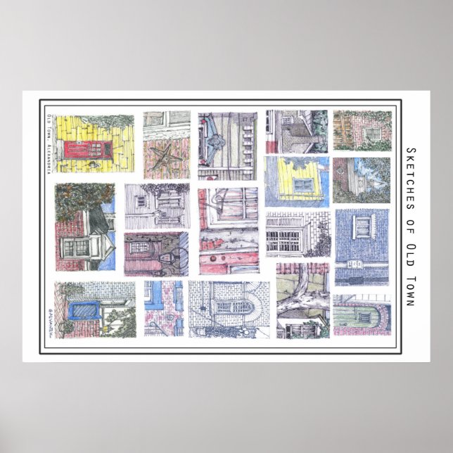 Sketches of Old Town Alexandria, VA Poster (Front)