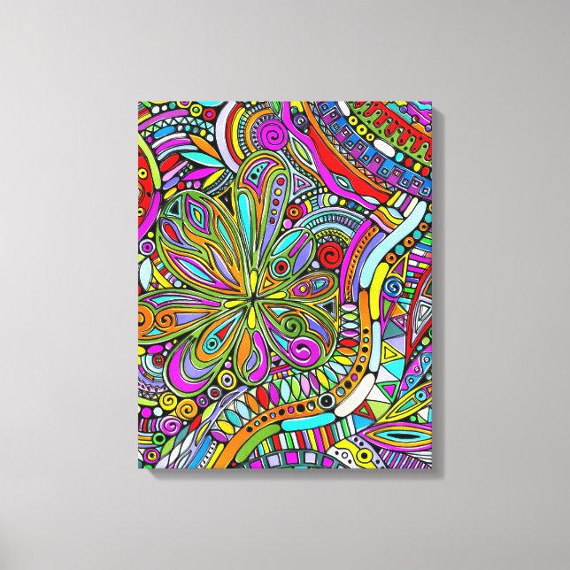 Sketching Fantasy Art - Abstract Flowers 1 Canvas Print (Front)