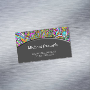 Sketching Fantasy Art - Abstract Flowers 1 Magnetic Business Card
