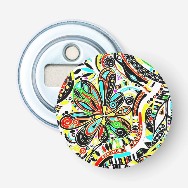 Sketching Fantasy Art - Abstract Flowers 3 Bottle Opener (Front)