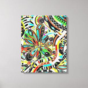 Sketching Fantasy Art - Abstract Flowers 3 Canvas Print