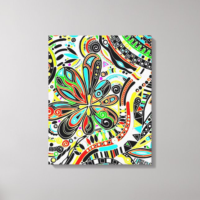 Sketching Fantasy Art - Abstract Flowers 3 Canvas Print (Front)
