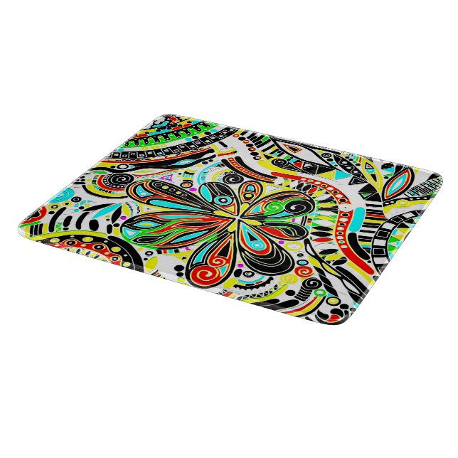 Sketching Fantasy Art - Abstract Flowers 3 Cutting Board (Corner)
