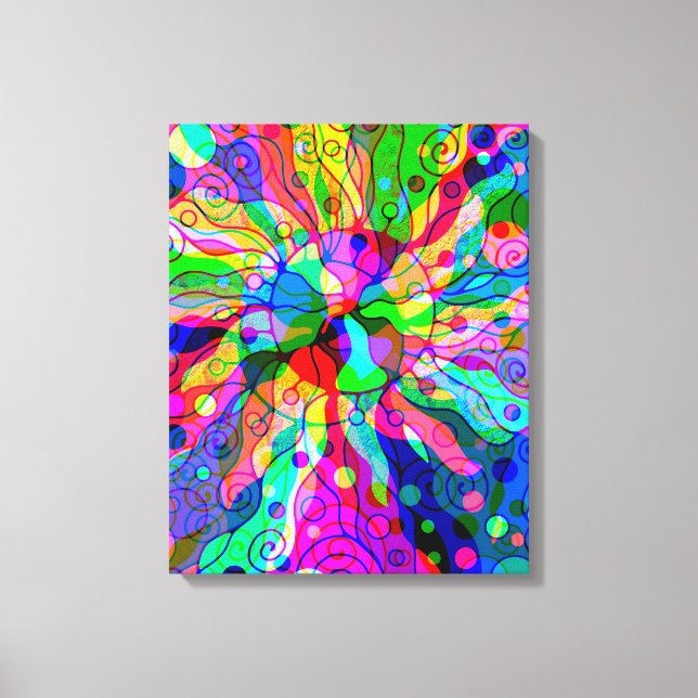 Sketching Fantasy Art - Abstract Neon Shift 1 Canvas Print (Front)