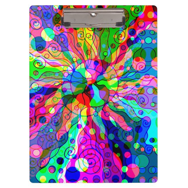 Sketching Fantasy Art - Abstract Neon Shift 1 Clipboard (Front)