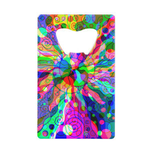Sketching Fantasy Art - Abstract Neon Shift 1 Credit Card Bottle Opener