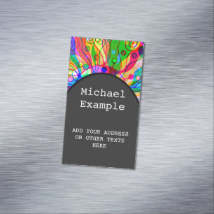 Sketching Fantasy Art - Abstract Neon Shift 1 Magnetic Business Card