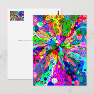 Sketching Fantasy Art - Abstract Neon Shift 1 Postcard