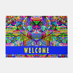 Sketching Fantasy Art - Abstract Neon Shift 3 Doormat